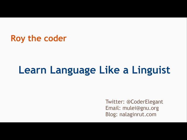 Learn Language Like a Linguist - 1 (Javascript - basic concept) 2020