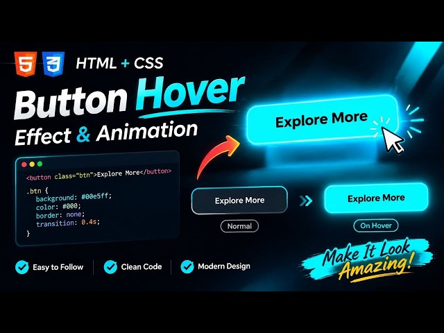 🔥 Create This Amazing CSS Button Hover Effect | HTML & CSS