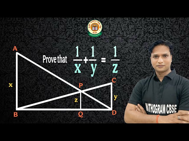 In given figure AB parallel to PQ parallel to CD, AB=x units CD=y unit and PQ=z,prove that 1/x + 1/y