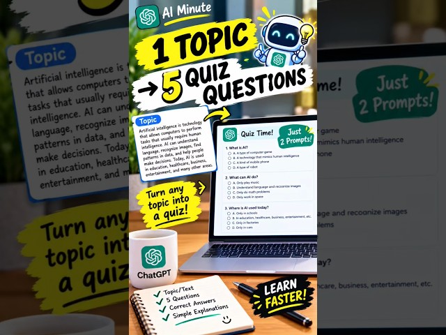 I Gave ChatGPT ONE Topic… It Created a 5-Question Quiz! 🤯📚