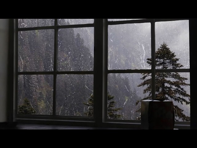 Rain Sound On Window with Thunder SoundsㅣHeavy Rain for Sleep, Study and Relaxation, Meditation