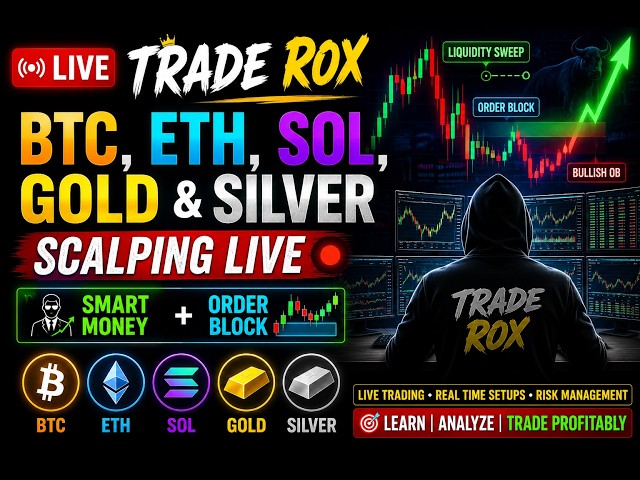 🔴 BTC, ETH, SOL, GOLD & SILVER Scalping | Trade Rox LIVE |18 Aug.|Smart Money (SMC) + Order Block