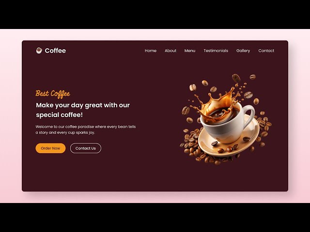 ☕ Create A Responsive Coffee Website in HTML CSS & JavaScript | Step-By-Step Tutorial