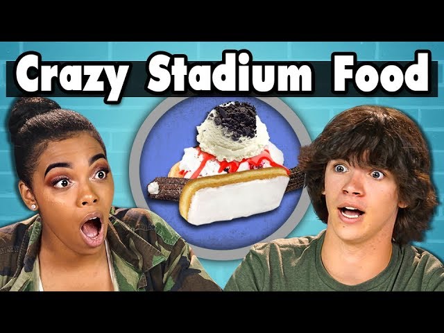 TEENS EAT CRAZY STADIUM FOOD! | Teens Vs. Food