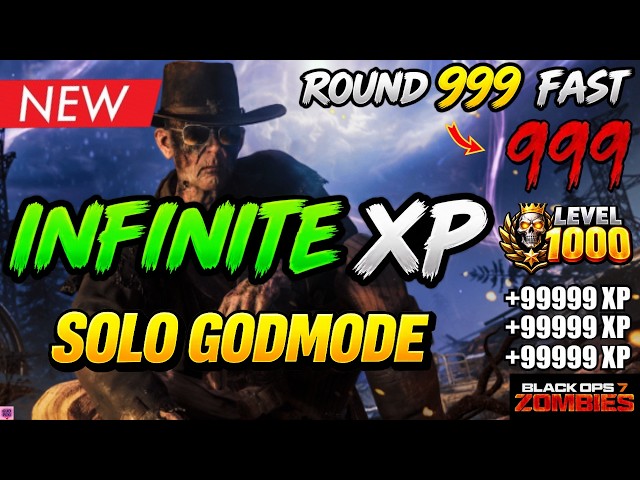 *NEW* BROKEN BO7 INFINITE XP GLITCH! SOLO AFK GODMODE + ROUND 999 FAST | BO7 ZOMBIES