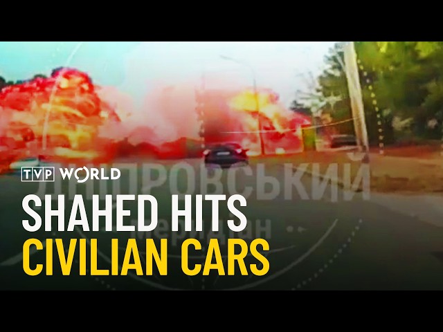 Russian Shahed hits highway full of cars | Military Mind