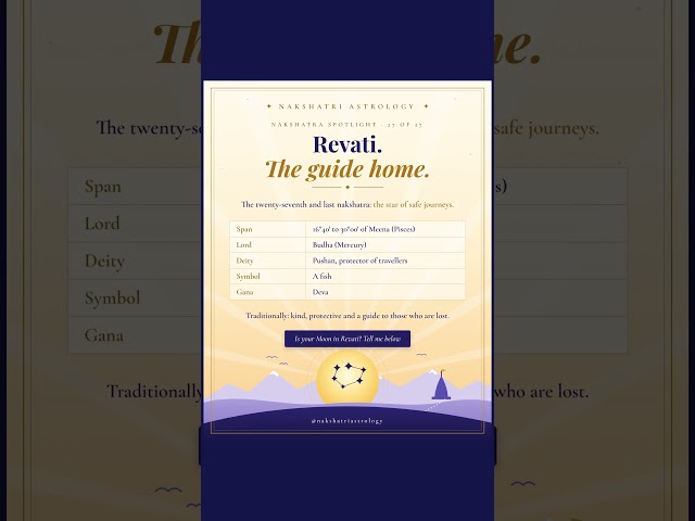 Revati Nakshatra: The Guide Home 🐟 Nakshatra Spotlight 27 of 27 #Shorts