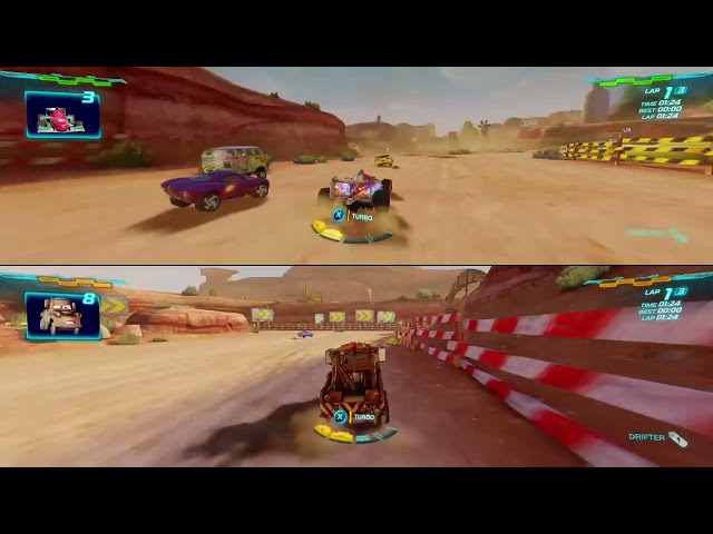Cars 2 The Video Game: Francesco Bernoulli vs Mater at Canyon Run