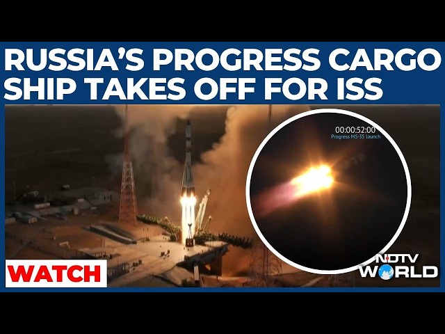 FULL LAUNCH: Russian 'Progress MS-35' Rocket ROARS Into Space From Baikonur With ISS Supplies