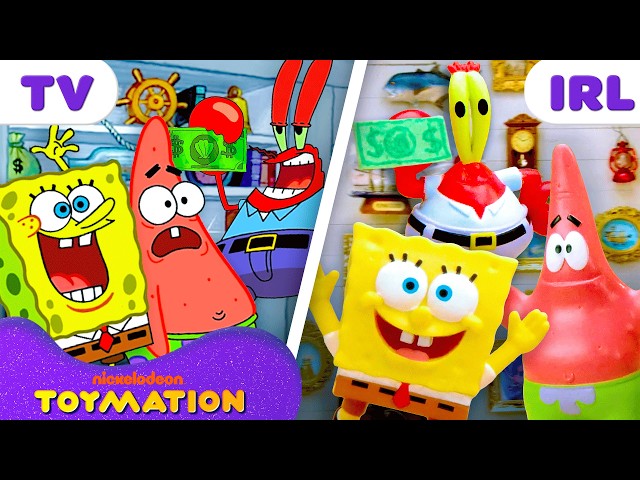 SpongeBob & Patrick Paint Mr. Krabs’ House... as Toys! 🎨🧽 | "Wet Painters" IRL | Toymation