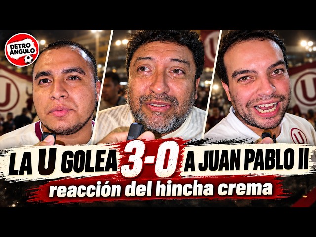 ¡LA U GOLEÓ 3 0 A JUAN PABLO II, ASÍ REACCIONARON LOS HINCHAS CREMAS