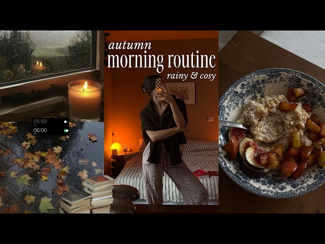 6AM autumn morning routine 🍂 rainy & cosy