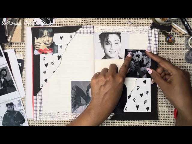 ASMR BTS Jungkook K-Pop Journal Making 💜 | Relaxing Scrapbooking & Journaling | JK Inspired Journal