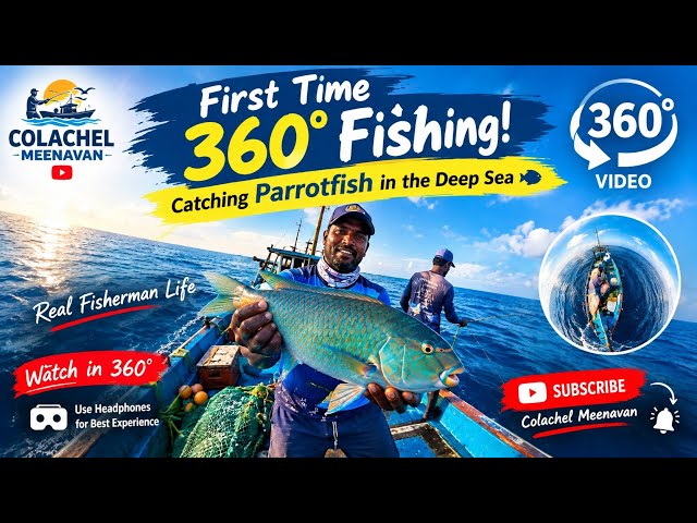 👉 First Time 360° Fishing! | Catching Parrotfish in the Deep Sea 🌊🎣 | Colachel Meenavan