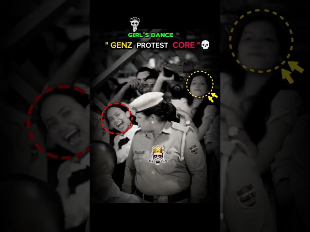 GENZ PROTEST CORE " #shurts #protest 💀 Police Ke Peeche GenZ Girls Ka Dance!