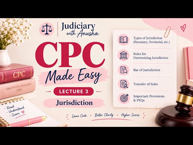 CPC Made Easy | Jurisdiction Explained | 3 Types of Jurisdiction | CPC Lecture 1 | Judiciary