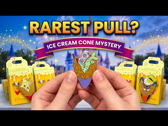 Disney Pin Unboxing - Is this the rarest Disney Ice Cream Cone Mystery pin? Opening 4 boxes