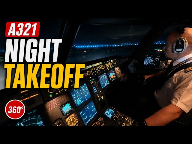 Real A321 Takeoff from Moscow DME | 360° Cockpit