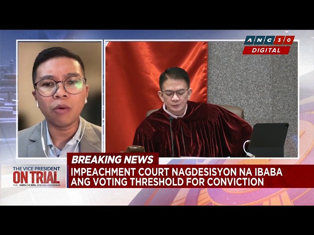 Tiu: Senate's decision to lower conviction threshold 'a remarkable exercise of power' | ANC