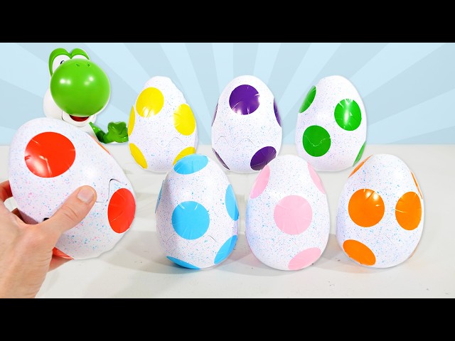 Yoshi Surprise Eggs for Kids! Learn Spanish and English Colors and Animals for Toddlers!