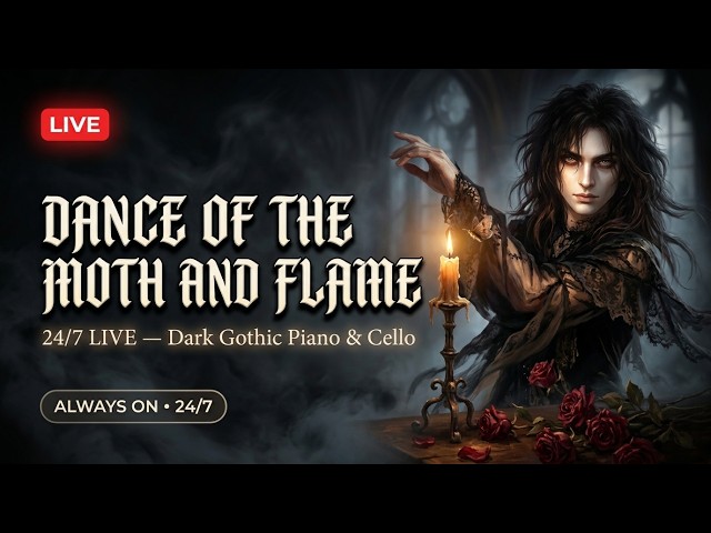 🔴 24/7 LIVE — Dance of the Moth and Flame | Dark Gothic Piano & Cello