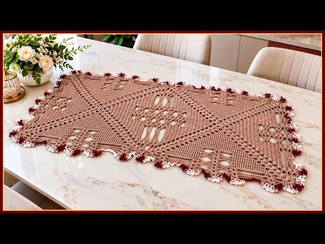 Easy Santa Cruz Crochet Table Runner Step by Step | Camino de mesa Santa Cruz a crochet paso a paso