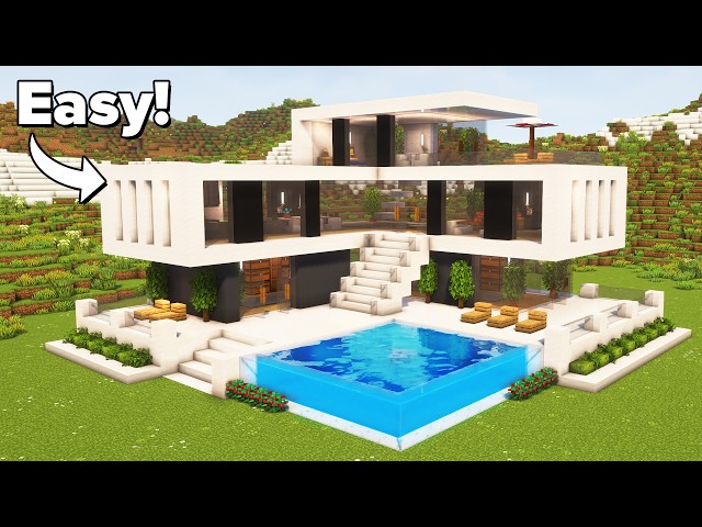 Minecraft: How To build a Large Modern House | Tutorial🏠