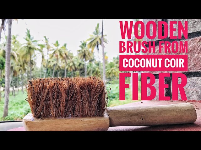 How to make a cleaning brush out of coconut coir fiber & wood | DIY | Reverse Engineering