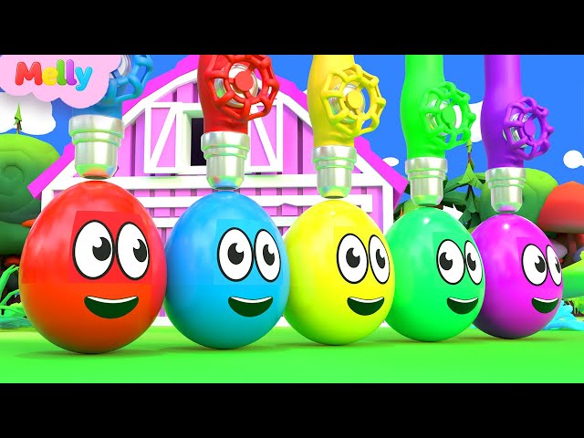 Learning Colors and Numbers Songs | Colorful Eggs on the Farm | Melly Nursery Rhymes & Kids Songs