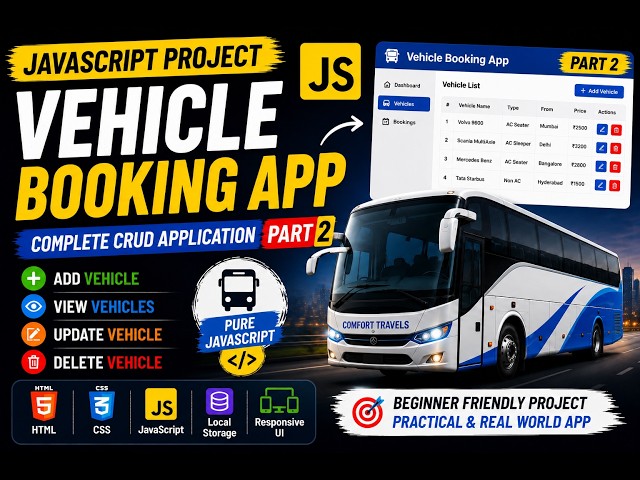 JavaScript Vehicle Renting Application | Part 2 | Complete CRUD Project