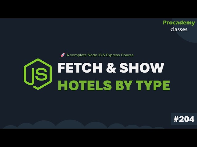 Design Home Page - Fetch Hotels by Type | Complete Node JS + Express Course | Part #204