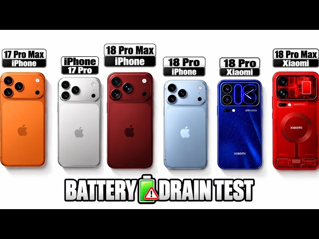 iPhone 17 Pro Max vs iPhone 18 Pro Max vs Xiaomi 18 Pro / Max vs iPhone 17/18 Pro Battery Test🔋⚡️