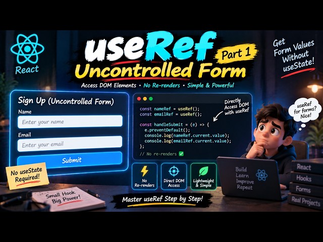 🔥 React useRef Part 1 | Uncontrolled Forms Explained with Examples