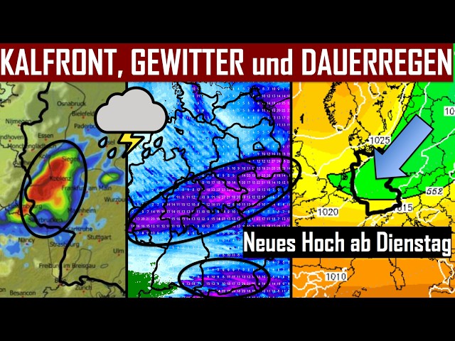 Cold front with thunderstorms and heavy rain ⚠️⛈️ - From Tuesday onwards, more high pressure with...