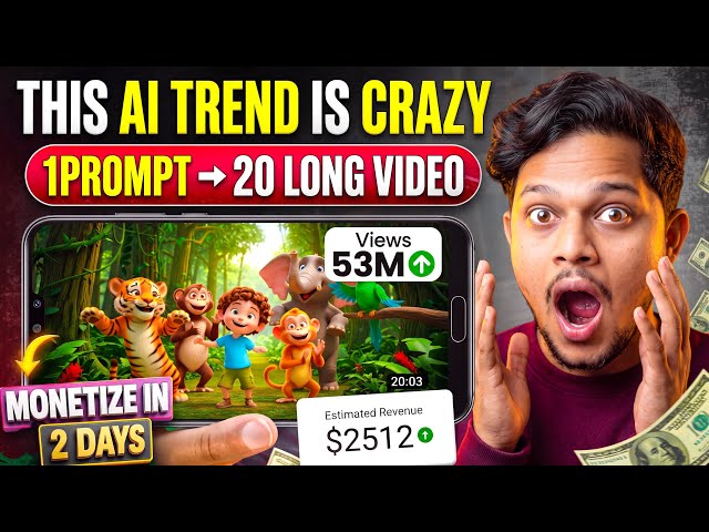 Long AI Video Kaise Banaye FREE (20 Min) Using Just 1 Prompt🔥|| Ai Automation 2026