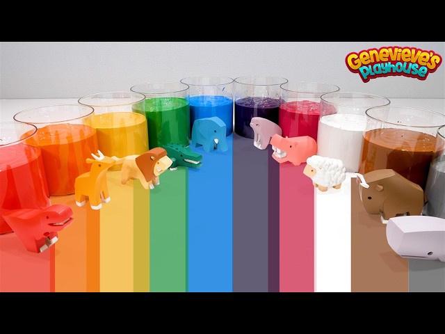 Let's Learn English and Spanish Animal and Color Names - Toy Learning for Toddlers!