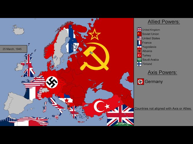 World War II in Europe with Flags: Every Day (Outdated)