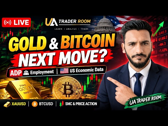 🔴 LIVE: GOLD &  Btclive ? 🚨 ADP + US Economic Data | UA Trader Room