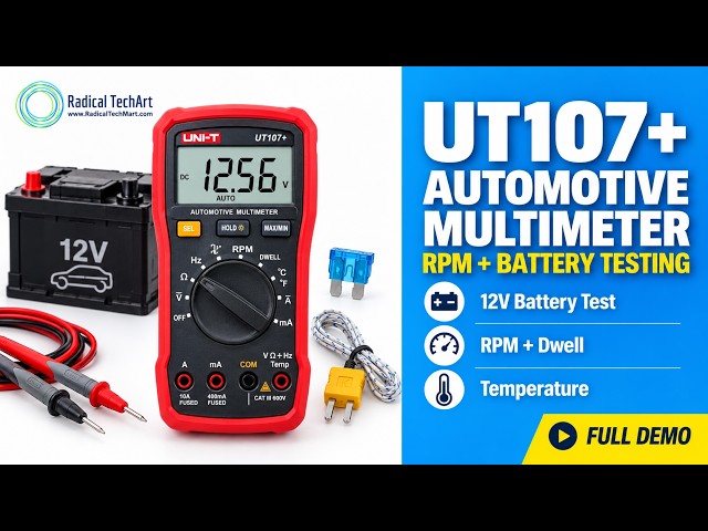 UNI T UT107+ Automotive Multimeter | RPM, Battery Test + Practical Demo