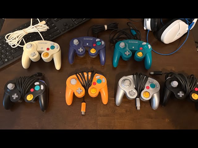 Showing off my current GameCube controller collection 