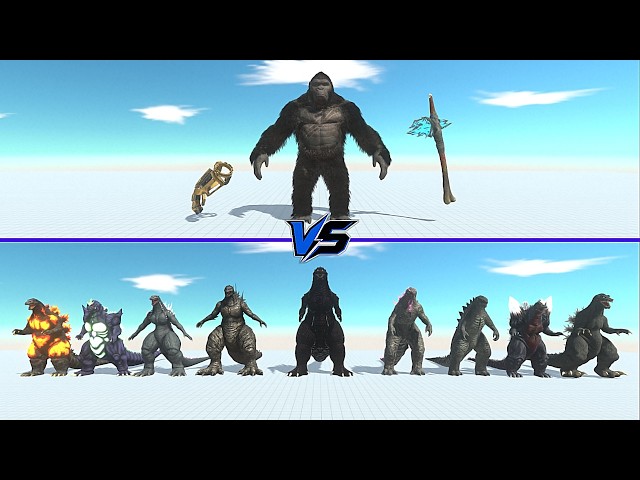 Kong get's B.E.A.S.T Glove vs All Godzilla - Animal Revolt Battle Simulator | ARBS
