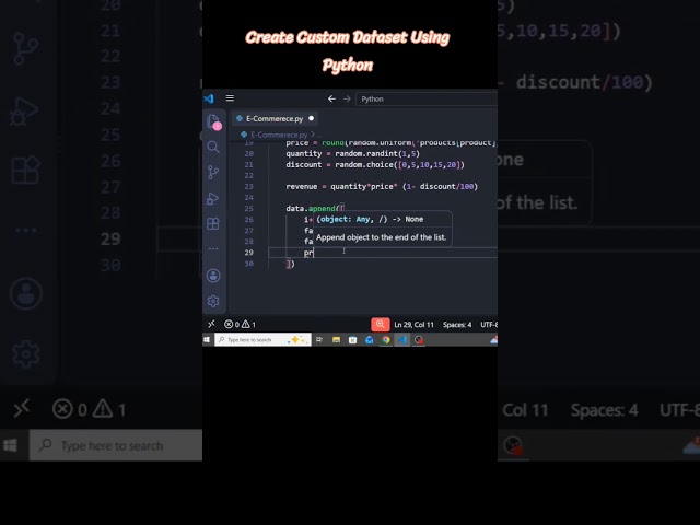 Create a Custom Dataset Using Python #python