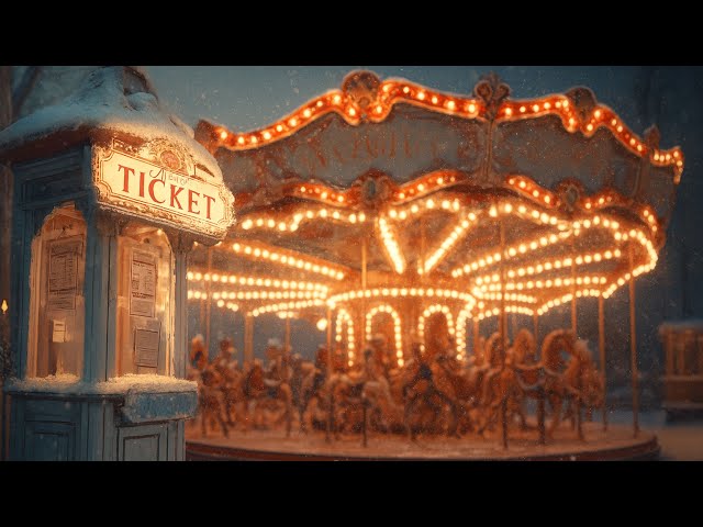 🎠 First Snowfall at the Carousel — 15-Minute Bridge (5 Tracks Loop) | LuxePause
