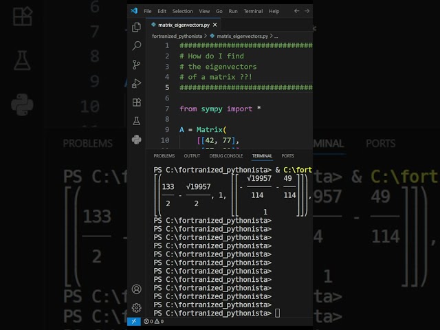 How do I find the eigenvectors of a matrix #python