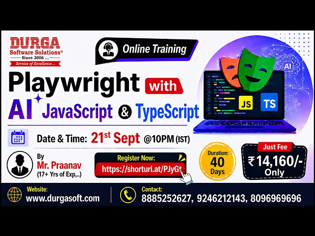 Playwright with AI JavaScript & TypeScript Online Training @ DURGASOFT