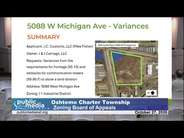 Oshtemo Township - Zoning Board of Appeals - October 27, 2026 Meeting