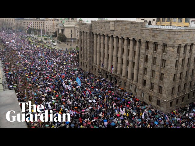 Largest crowds in decades attend anti-government protest in Serbia