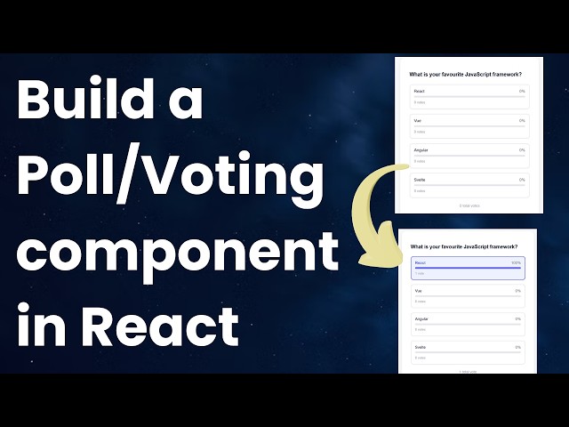 Build a Poll / Voting Component in React (Machine Coding Interview Question)p📊 #poll #voting #react