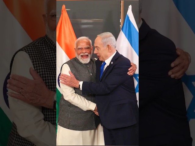PM Modi meets with PM Benjamin Netanyahu in Tel Aviv | #israel | #shorts