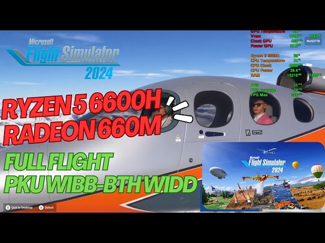 Ryzen 5 6600H Radeon 660M | Microsoft Flight Simulator 2024 | Full Flight Pekanbaru to Batam!
